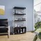 Leisuremod Brentwood Etagere Bookcase with White Powder Coated Steel Frame and Melamine Board Shelves, Black BBW-65BL - alternate 2