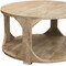 Homeroots 34" Natural Solid Wood Round Distressed Floor Shelf Coffee Table With Shelf 605492 - alternate 2