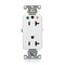 Leviton Duplex Outlet, Iso Grd, White, 20A, 125V D8300-IGW - alternate 1