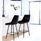 Elama 2 Piece Velvet Tufted Bar Chair in Black with Metal Legs ELM-222-BLK - alternate 2