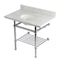 Kingston Brass 36-Inch Carrara Marble Console Sink with Brass Legs and Shelf, 8-Inch, 3-Hole KVPB3630MBB1 - alternate 1