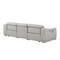 Homeroots 107" Light Gray Italian Leather Reclining Metal USB Sofa 720289 - alternate 2