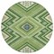 Homeroots 8' Green Ivory And Beige Round Tribal Washable Indoor Outdoor Area Rug 598120 - alternate 2