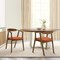 Armen Living Santana Wood Dining Chair in Walnut Finish with Orange Fabric - Set of 2 LCSACHWAOR - alternate 2