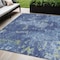 Homeroots 5' X 8' Navy Blue And Denim Blue Abstract Washable Indoor Outdoor Area Rug 610409 - alternate 1