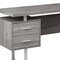 Homeroots 71" Taupe and Silver L Shape Computer Desk With Three Drawers 333469 - alternate 2