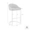 Armen Living Katherine 26in Counter Stool in Brushed Stainless Steel with Black Faux Leather LCKABABSBLK26 - alternate 2