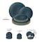 Smarty Had A Party Navy w/Gold Rim Organic Round Plastic Dinnerware  Set (120 Dinner Plates+120 Salad Plates), 240PK 930NGVP-CASE - alternate 2