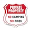 Signmission Private Property Shield Sign No Camping, 12 inch X 12 inch, Aluminum Metal Sign, 2PK SHI-A-2PACK-12-441 - alternate 1