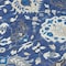 Homeroots 5' X 8' Navy Blue Charcoal And Ivory Damask Washable Indoor Outdoor Area Rug 599437 - alternate 2
