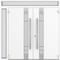 Vdomdoors Metal Double Doors Deux 1713 White Enamel Frosted Glass 1 Sidelight and Top Transom Entry Modern Pa DEUX1713DEXD-BEM-W72+14xH96+16-RH-O - alternate 2
