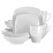 Elama Hayes 16 Piece Square Porcelain Dinnerware Set in White EL-HAYES - alternate 1