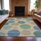 Homeroots 5' X 8' Teal Blue Ivory And Pale Aqua Geometric Washable Indoor Outdoor Area Rug 630592 - alternate 2