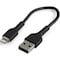 Startech.Com 6 INCH DURABLE USB-A TO LIGHTNING CABLE RUSBLTMM15CMB - alternate 1