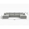 Homeroots 160" Light Gray Linen Blend Modular Sofa With Ottoman And Storage 714569 - alternate 2
