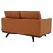 Leisuremod Chester Modern Leather Loveseat with Birch Wood Base, Cognac Tan CS58TN-L - alternate 2