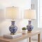 Jonathan Y Jennifer 25.25" Ceramic/Metal LED Table Lamp, Blue/White, 2PK JYL1072A-SET2 - alternate 2