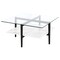 Homeroots 32" White And Black Glass And Steel Square Coffee Table With Shelf 521993 - alternate 2
