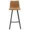 Leisuremod Elland Modern Upholstered Leather Bar Stool with Iron Legs and Footrest, Light Brown ES29BR - alternate 2