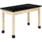 Diversified Spaces Plain Apron Table, Maple, Maple Wood Frame, 48 in W, Black P710LBBM36N - alternate 1