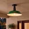 Jonathan Y Camila 14 in. 1-Light Classic Industrial Indoor/Outdoor Iron LED Semi Flush Mount, Green/White JYL7617F - alternate 2