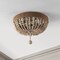 Jonathan Y Justina Wood Bead 14" 2-Light Farmhouse Bohemian Iron LED Flush Mount, Light Taupe/Chrome JYL1307A - alternate 3