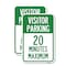 Signmission Visitor Parking 20 Minutes Maximum, 12'' X 18'' 2 Signs, Heavy Gauge Aluminum, 2PK A-1218-2PACK-22733 - alternate 1