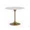 Homeroots 35" White And Gold Rounded Marble And Metal Dining Table 487361 - alternate 3