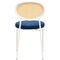 Leisuremod Euston Velvet Dining Chair with Woven Rattan Backrest & Stainless Frame, 4PK ECW17NBU4 - alternate 2