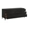 Homeroots 63" Black Six Drawer Double Dresser 518622 - alternate 3
