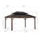 Sunjoy 12x16 ft. Wood Gazebo, Outdoor Patio Steel Hardtop Gazebo, Cedar Framed Wooden Gazebo, Dark Brown A1020326P0 - alternate 2