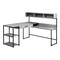 Homeroots 59" Gray and Black L Shape Computer Desk 333394 - alternate 1