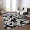 Homeroots 10' X 14' Black And Gray Abstract Washable Indoor Outdoor Area Rug 600071 - alternate 1