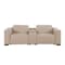 Homeroots 93in Cream and Brown Leather Power Reclining Loveseat With Storage 720538 - alternate 1