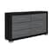 Homeroots 63" Black And Gray Wood Six Drawer Double Dresser 643688 - alternate 4