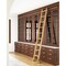 Quiet Glide 8.92 ft. Red Oak Contemporary Wheel Brushed Satin Brass Rolling Hook Removable Ladder, 12 ft. Rail QG.540-9RO-12-H.06B - alternate 1