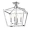 Jonathan Y Plains 12" 4-Light Modern Farmhouse Metal Open-Frame Pagoda LED Semi Flush Mount Mini Lantern, Chrome JYL7610C - alternate 1