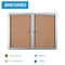 Mastervision Cork Bulletin Enclosed Cabinet, Two Swing Doors, 36" X 60", Alm Frame VT910101720 - alternate 2