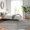 Homeroots 8' Gray And Silver Round Geometric Washable Indoor Outdoor Area Rug 610711 - alternate 3