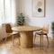 Homeroots 48" Natural Solid Wood Pedestal Base Round Top Dining Table 644518 - alternate 2