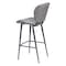Homeroots 30" Gray And Black Faux Leather And Steel Low Back Bar Height Bar Chair 555733 - alternate 2