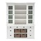 Homeroots 87" White Wood Bookcase with Glass Doors Drawers and Baskets 397667 - alternate 1