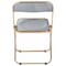 Leisuremod Lawrence Acrylic Folding Chair with Gold Metal Frame, Transparent Black, 4PK LFG19TBL4 - alternate 3