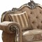 Homeroots 69in Brown And Platinum Damask Chesterfield Loveseat 347290 - alternate 2