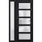 Vdomdoors Front Exterior Prehung FiberGlass Door Frosted Glass / Manux 8002 Matte Black / Sidelight Exterior MANUX8002EXD-BLK-W36+14 x H80-LH - alternate 2
