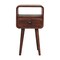 Homeroots 22" Brown Solid Wood Square One Drawer Nightstand 651524 - alternate 4