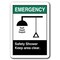 Signmission 10 in Height, Plastic, 10" x 7", ANSI-710ES Safety Shower Keep Area ANSI-710ES Safety Shower Keep Area - alternate 1