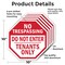 Signmission No Trespassing Do Not Enter Tenants, 10 inch X 10 inch, Aluminum Metal Signs, 5PK OC-A-5Pack-10-96 - alternate 2
