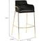 Leisuremod Axis Velvet/Polyester/Leather Bar Stool - Stainless Steel Base, Low Back & Armrests ACG29BL - alternate 3