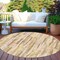 Homeroots 8' Pink And Beige Round Striped Washable Indoor Outdoor Area Rug 609050 - alternate 3